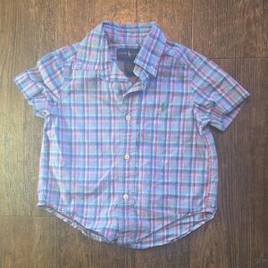 Ralph Lauren Kids Blue and Pink Plaid Shirt